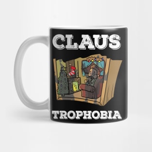 Claustrophobia Santa Claus Pun Funny Christmas Horror Gift Mug